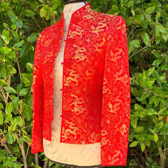 HOST PICK! Chinese Dragon Custom Made Jacket EUC - Picture 1 of 8